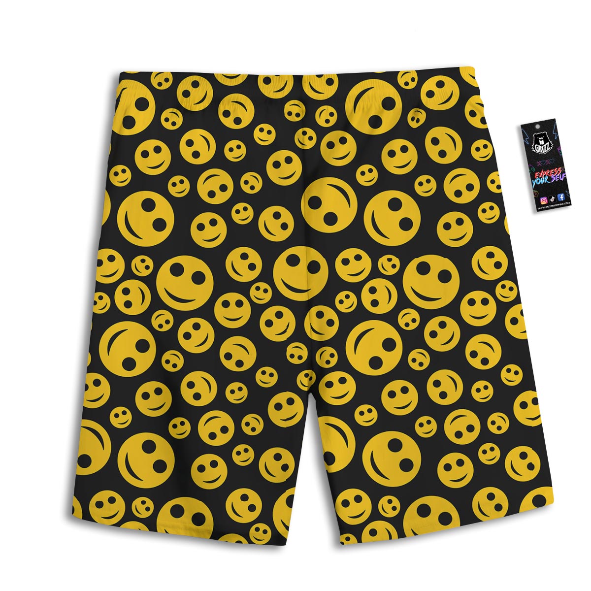 Emoji Smiley Faces Print Pattern Men's Athletic Shorts