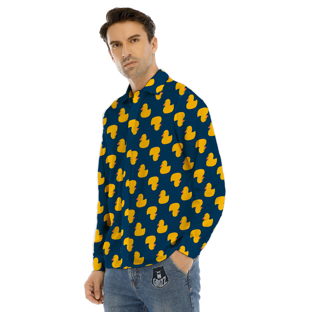 Emoji Smiley Faces Print Pattern Men's Dress Shirts-grizzshop