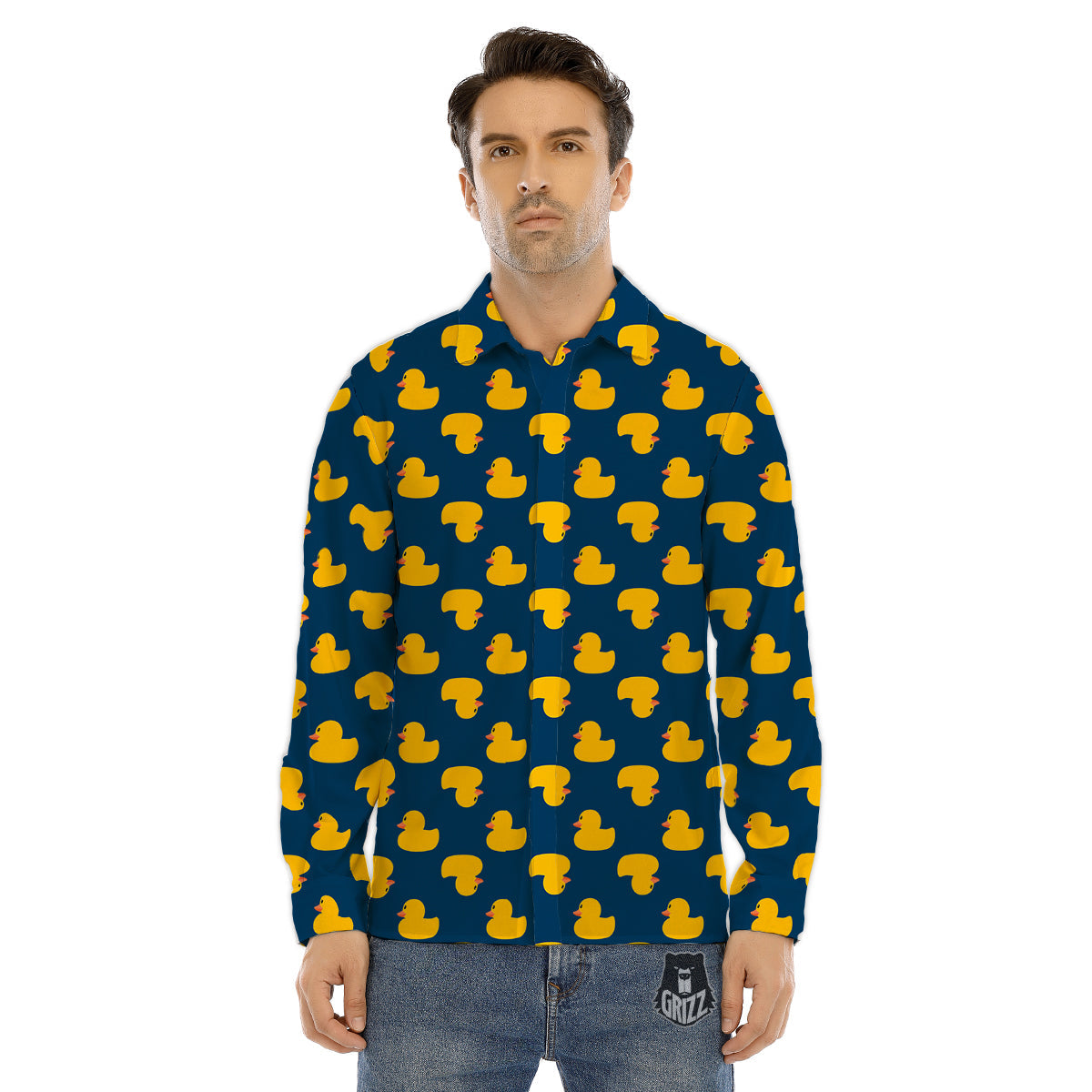 Emoji Smiley Faces Print Pattern Men's Dress Shirts-grizzshop