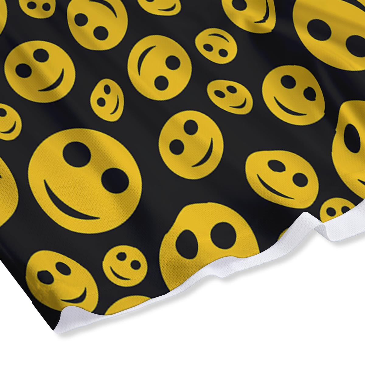 Emoji Smiley Faces Print Pattern Mesh Shorts