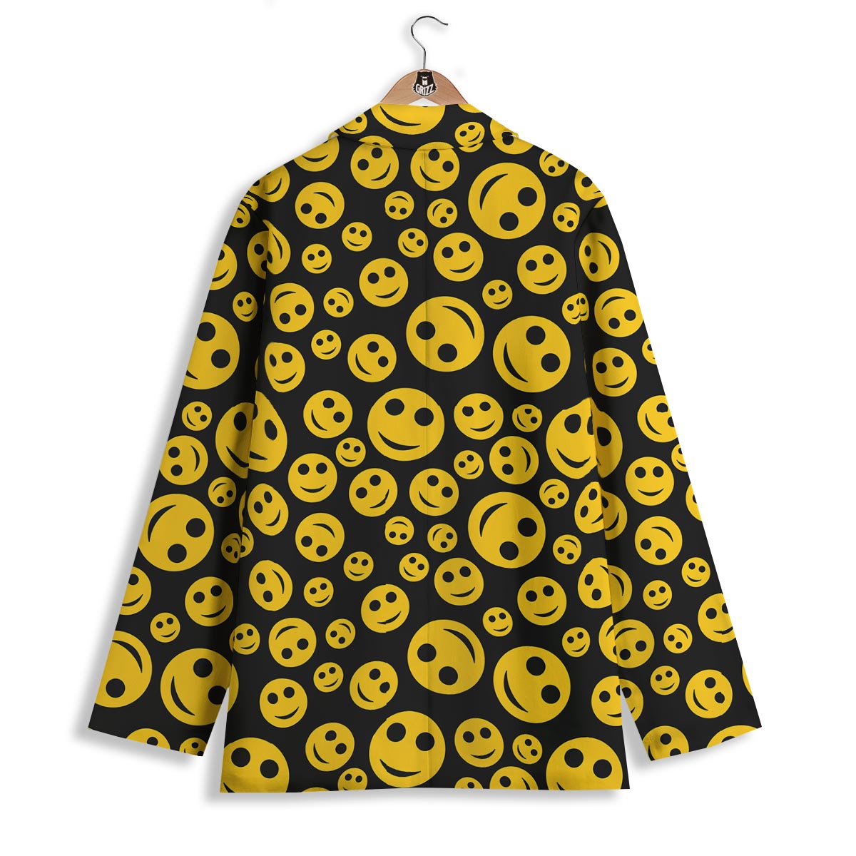 Emoji Smiley Faces Print Pattern Women's Blazer-grizzshop