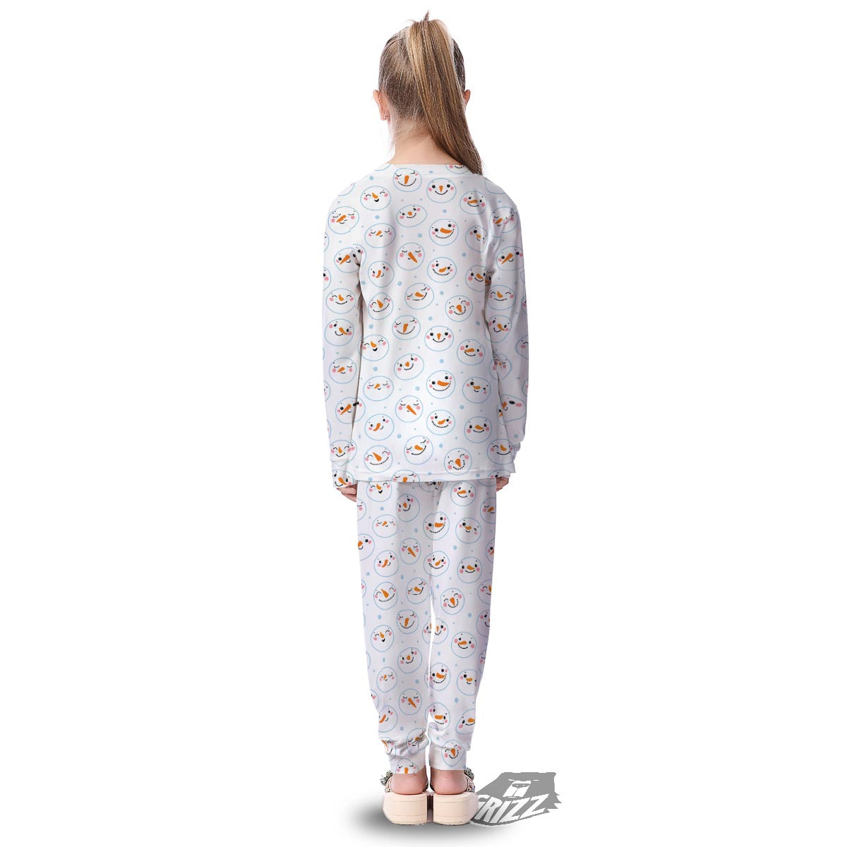 Emoji Snowman Print Pattern Kid's Pajamas-grizzshop