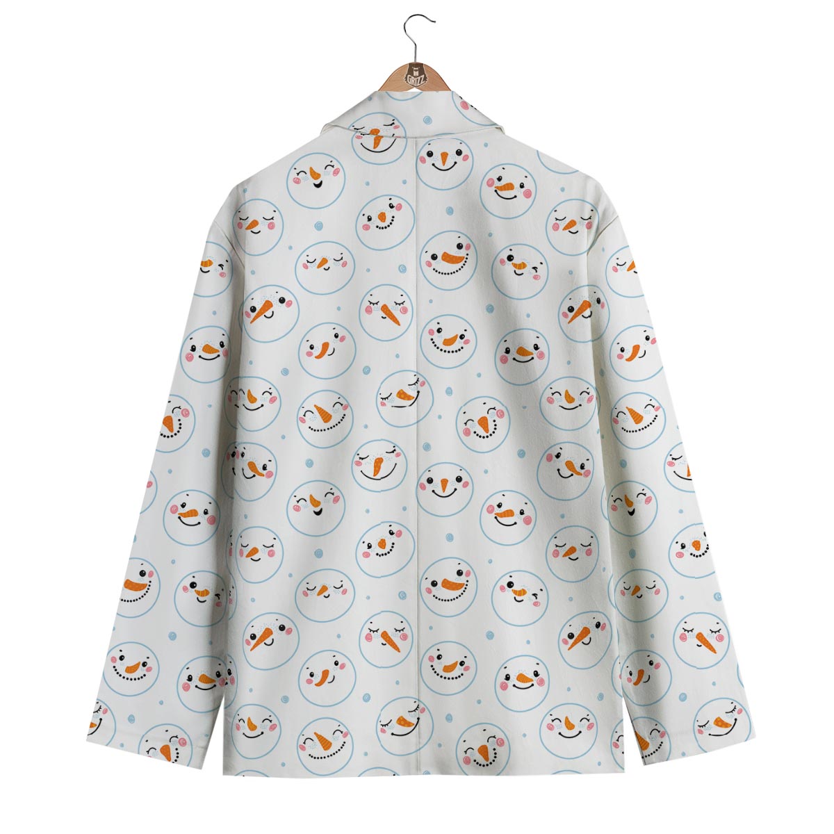 Emoji Snowman Print Pattern Men's Blazer-grizzshop
