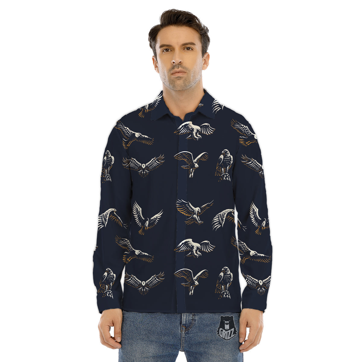 Emoji Snowman Print Pattern Men's Dress Shirts-grizzshop