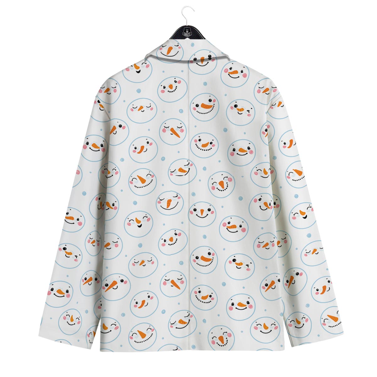 Emoji Snowman Print Pattern Men's Sport Coat-grizzshop