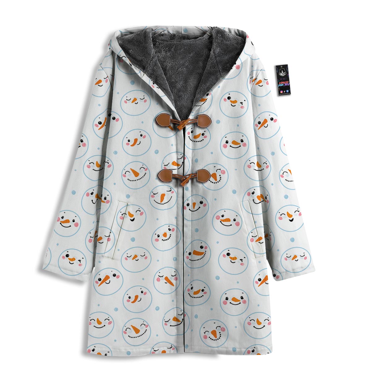 Emoji Snowman Print Pattern Men's Windbreaker Jacket-grizzshop