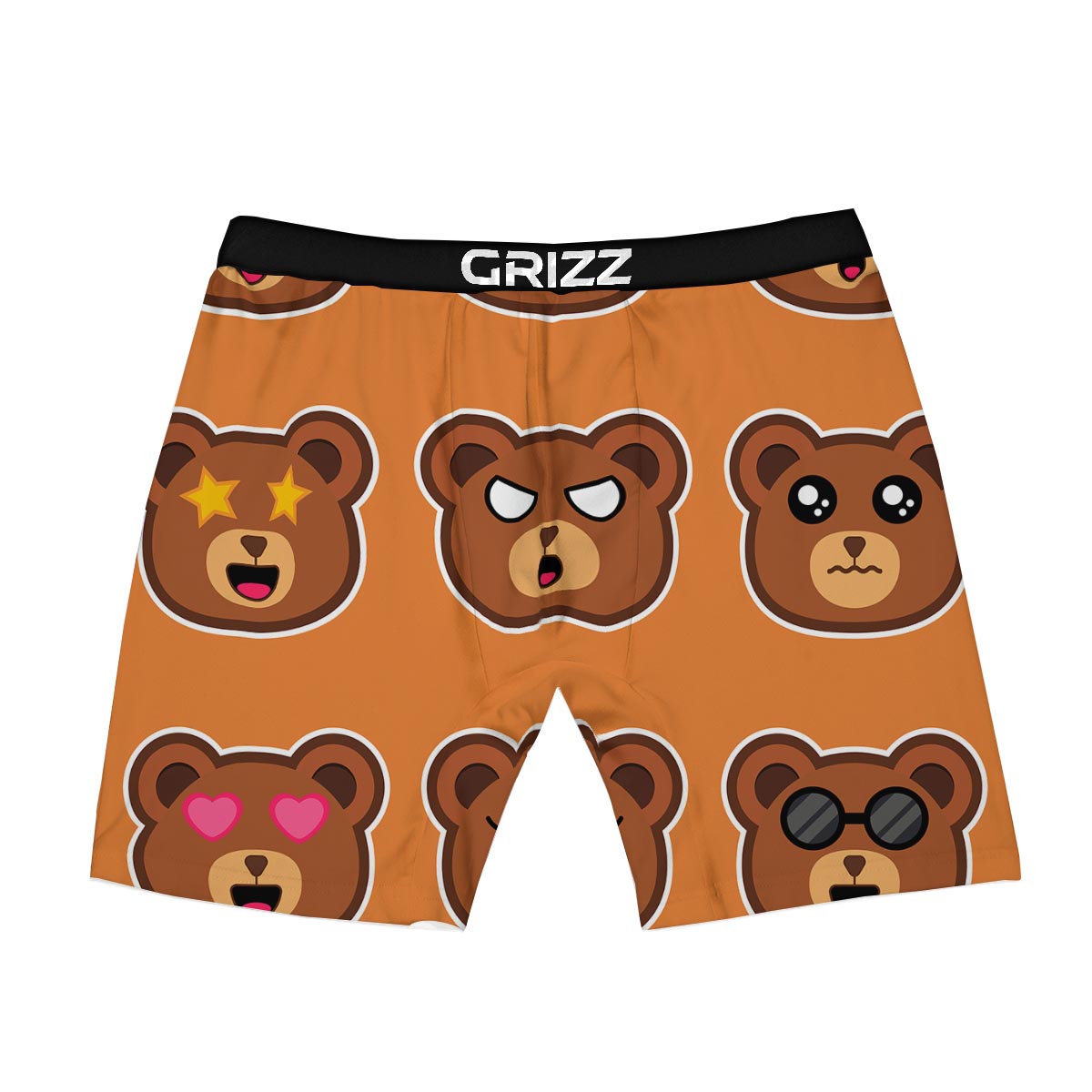 Emoji Teddy Bear Print Boxer Briefs-grizzshop
