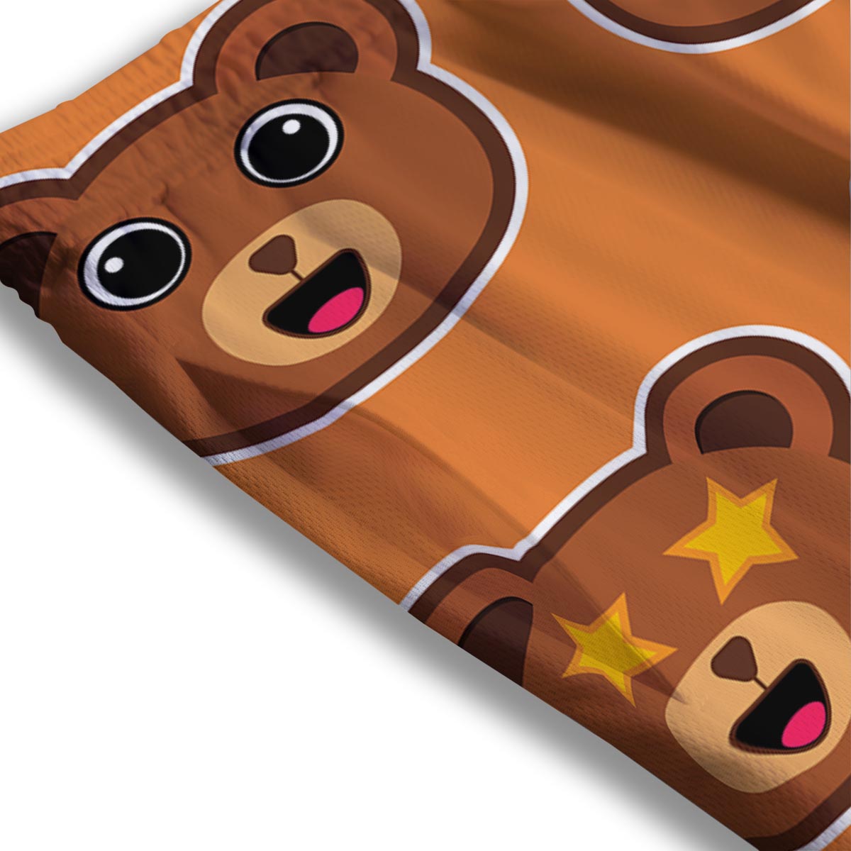 Emoji Teddy Bear Print Mesh Shorts