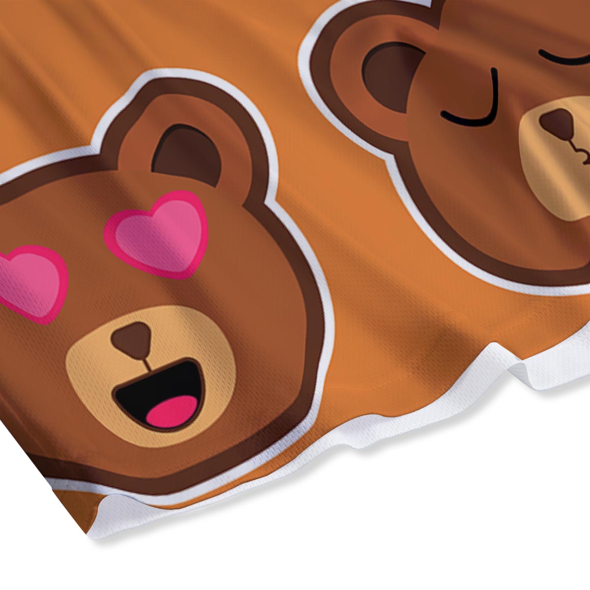 Emoji Teddy Bear Print Mesh Shorts