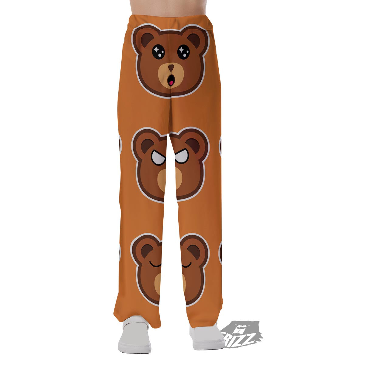 Emoji Teddy Bear Print Pajama Pants-grizzshop