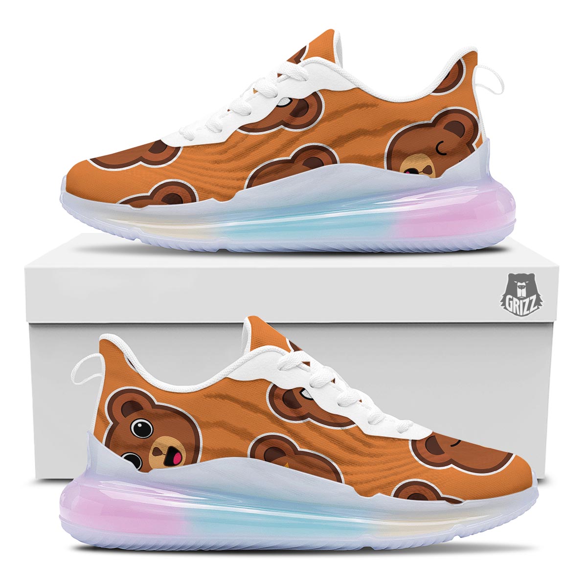 Emoji Teddy Bear Print Running Sneakers-grizzshop