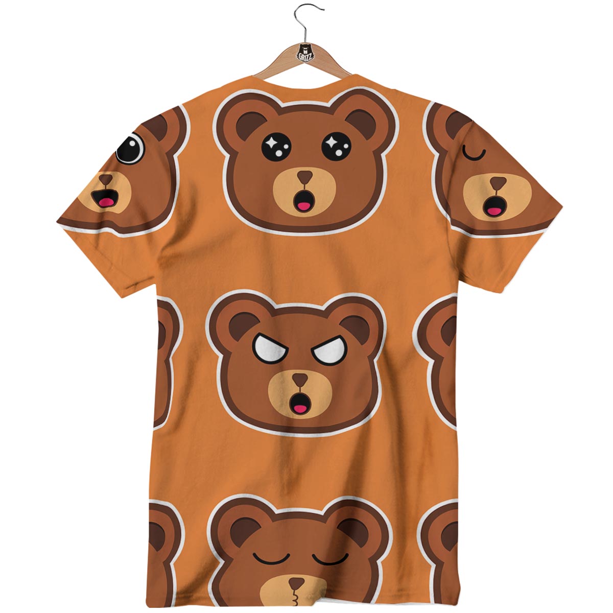 Emoji Teddy Bear Print T-Shirt-grizzshop