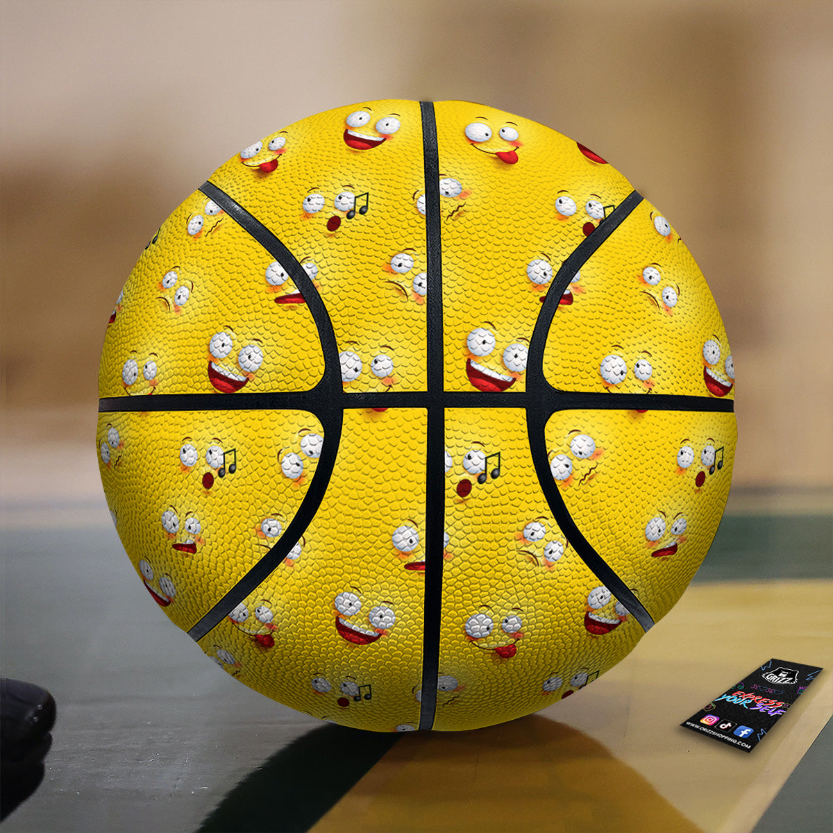 Emoji 3D Face Print Pattern Basketball