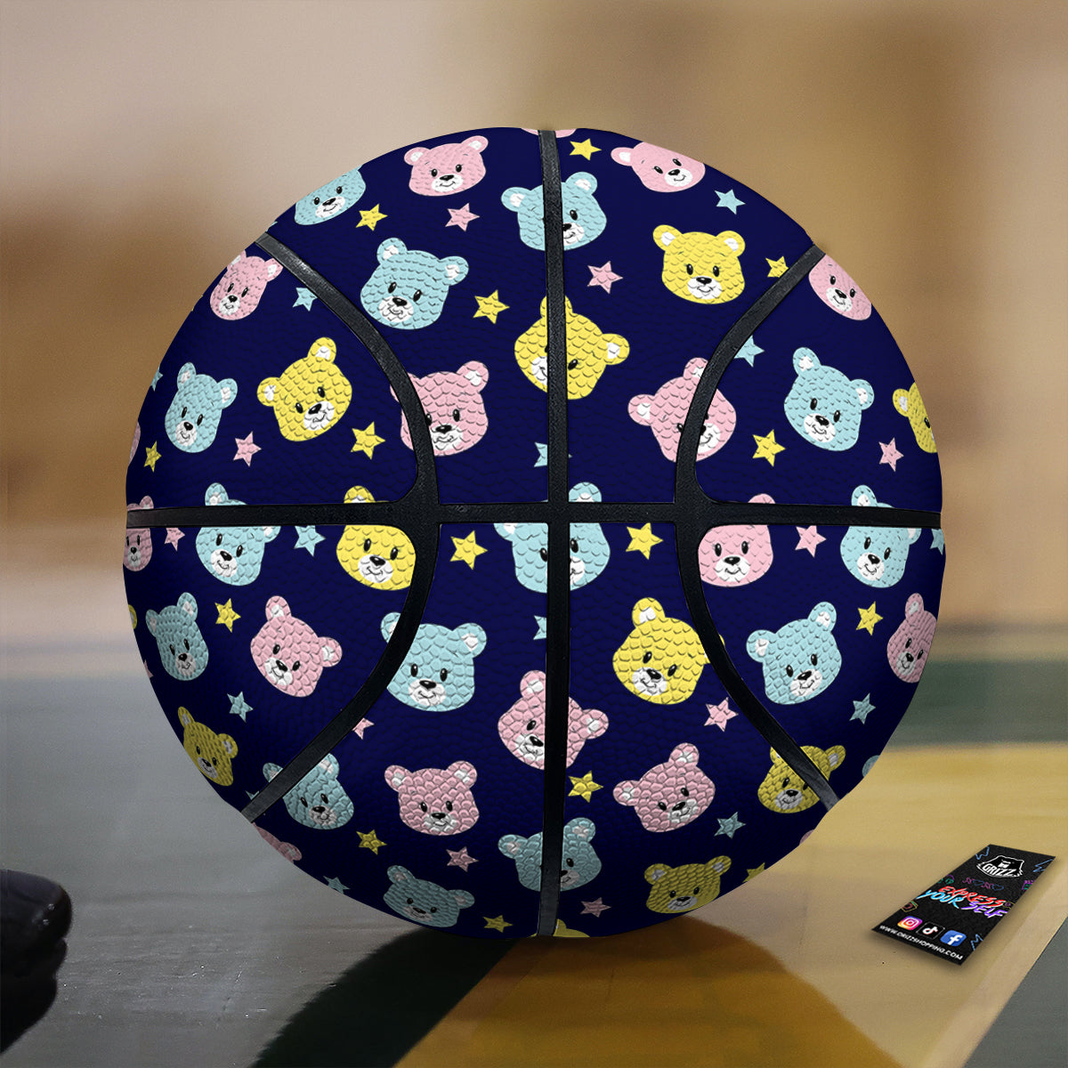 Emoji Bear Print Pattern Basketball