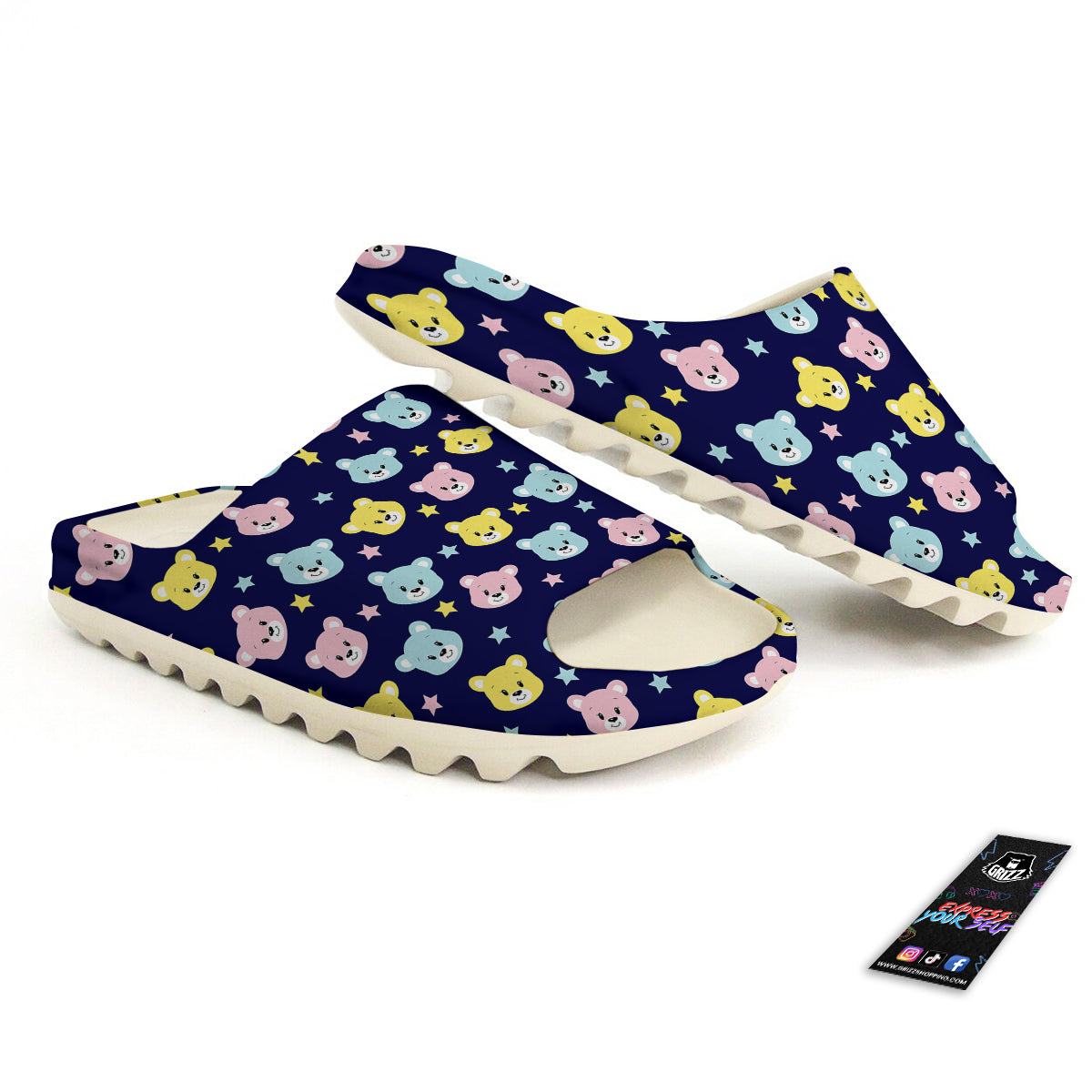 Emoji Bear Print Pattern Sandals-grizzshop