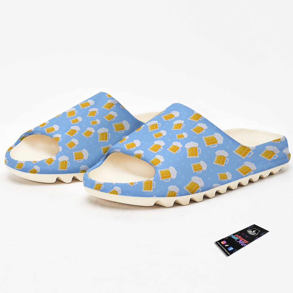 Emoji Beer Print Pattern Sandals-grizzshop