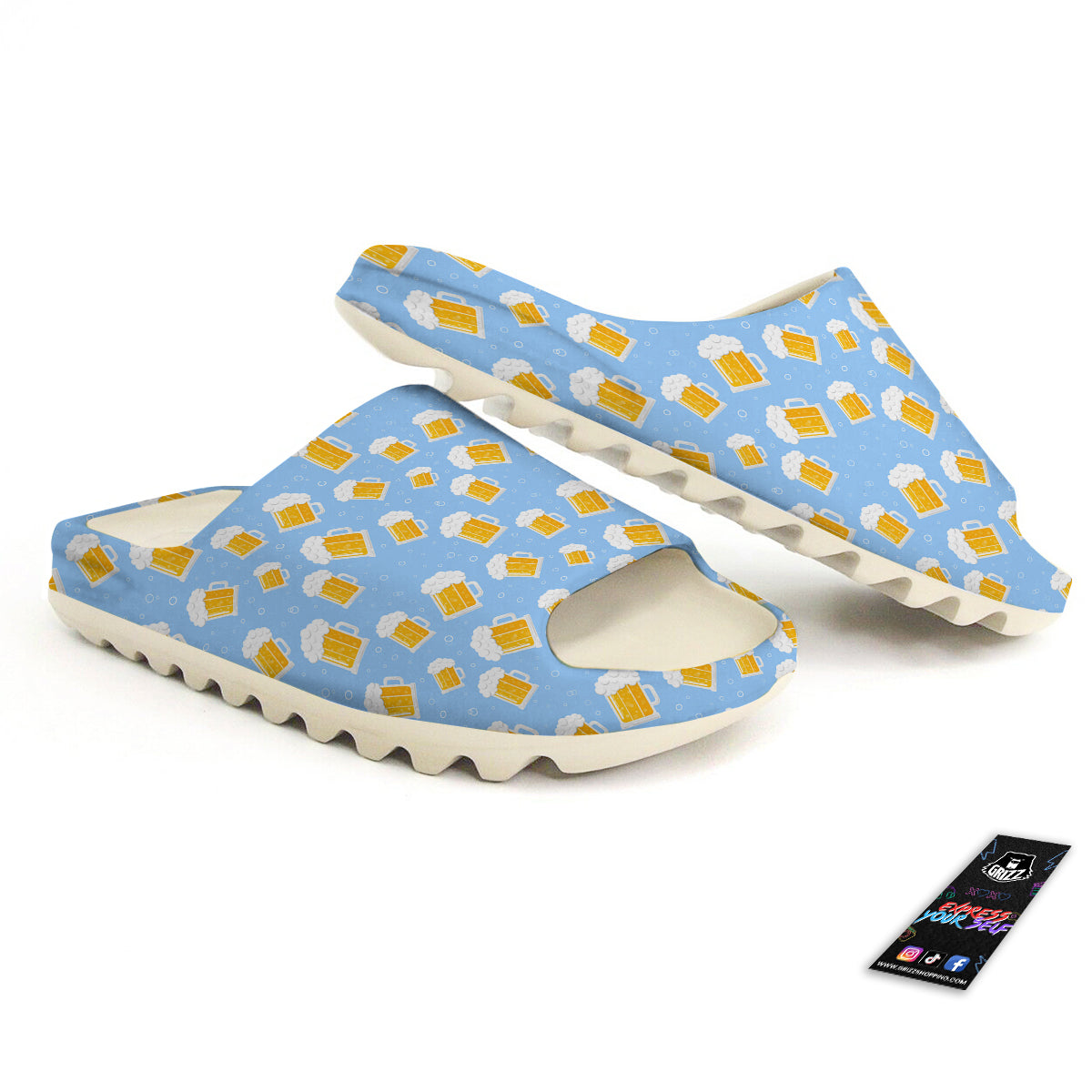Emoji Beer Print Pattern Sandals-grizzshop