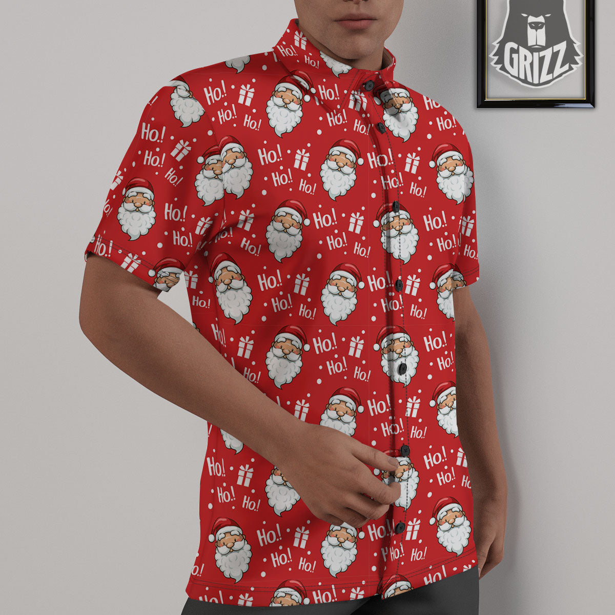 Emoji Christmas Print Pattern Untucked Shirts-grizzshop