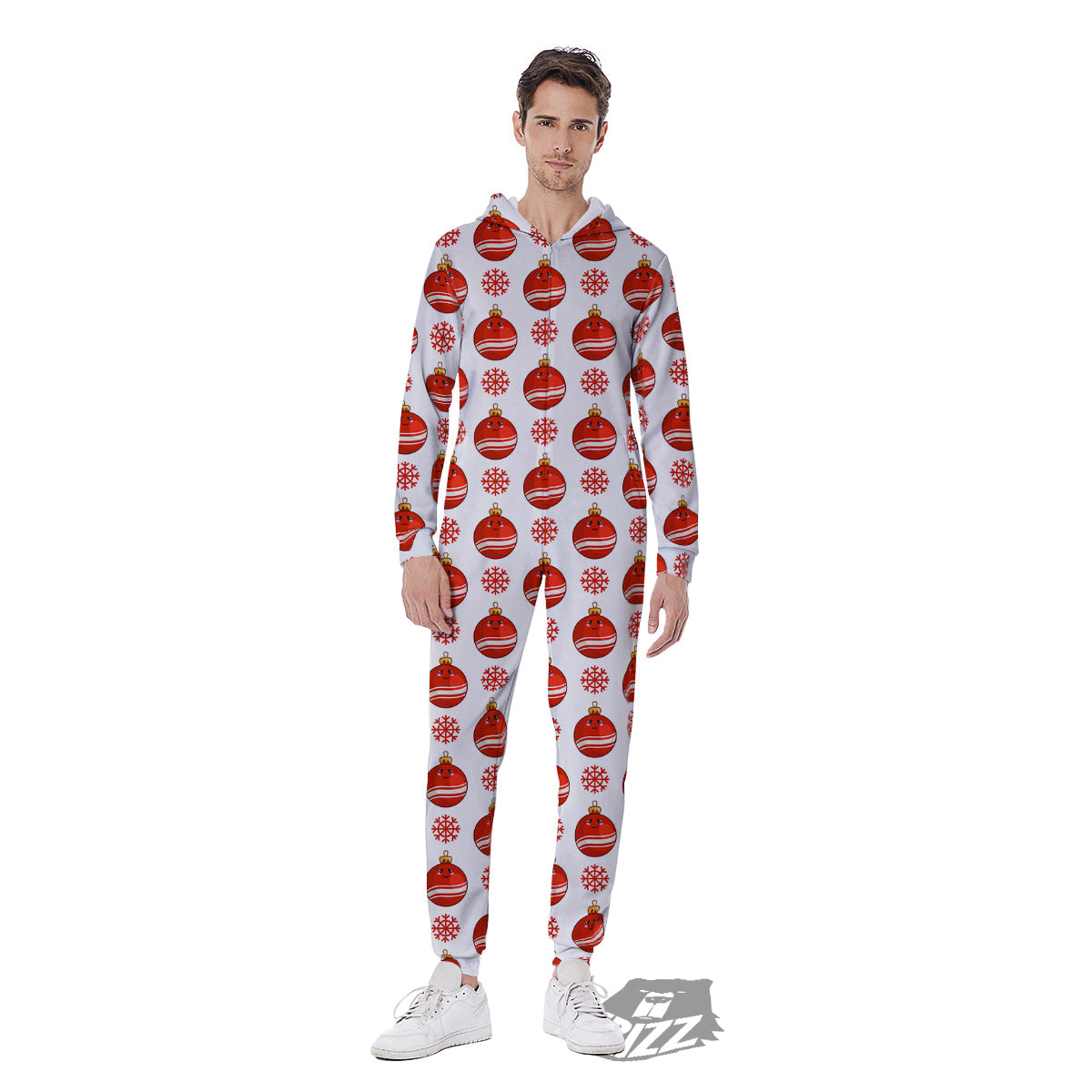 Emoji Cute Christmas Print Pattern Men's Jumpsuit-grizzshop