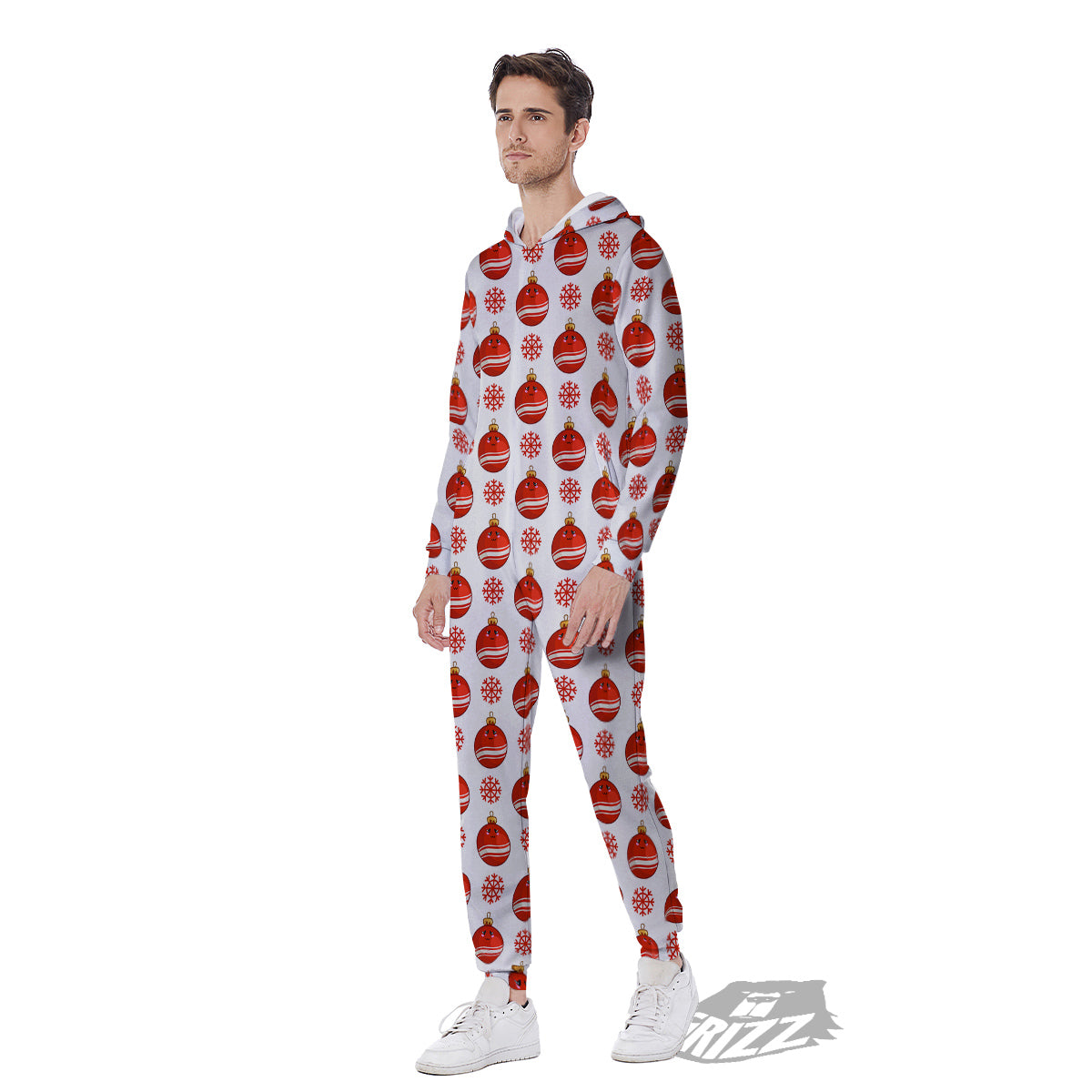 Emoji Cute Christmas Print Pattern Men's Jumpsuit-grizzshop