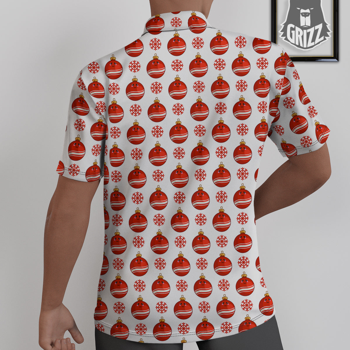 Emoji Cute Christmas Print Pattern Untucked Shirts-grizzshop