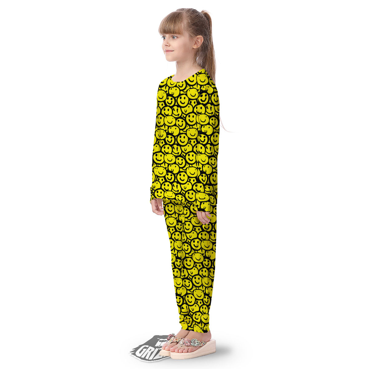 Emoji Graffiti Happy Print Pattern Kid's Pajamas-grizzshop