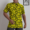 Emoji Graffiti Happy Print Pattern Untucked Shirts-grizzshop