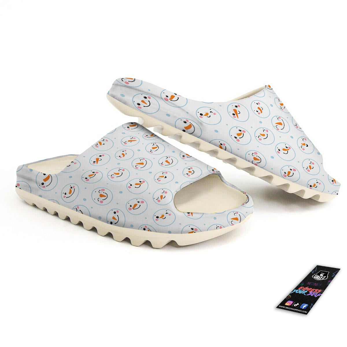 Emoji Snowman Print Pattern Sandals-grizzshop