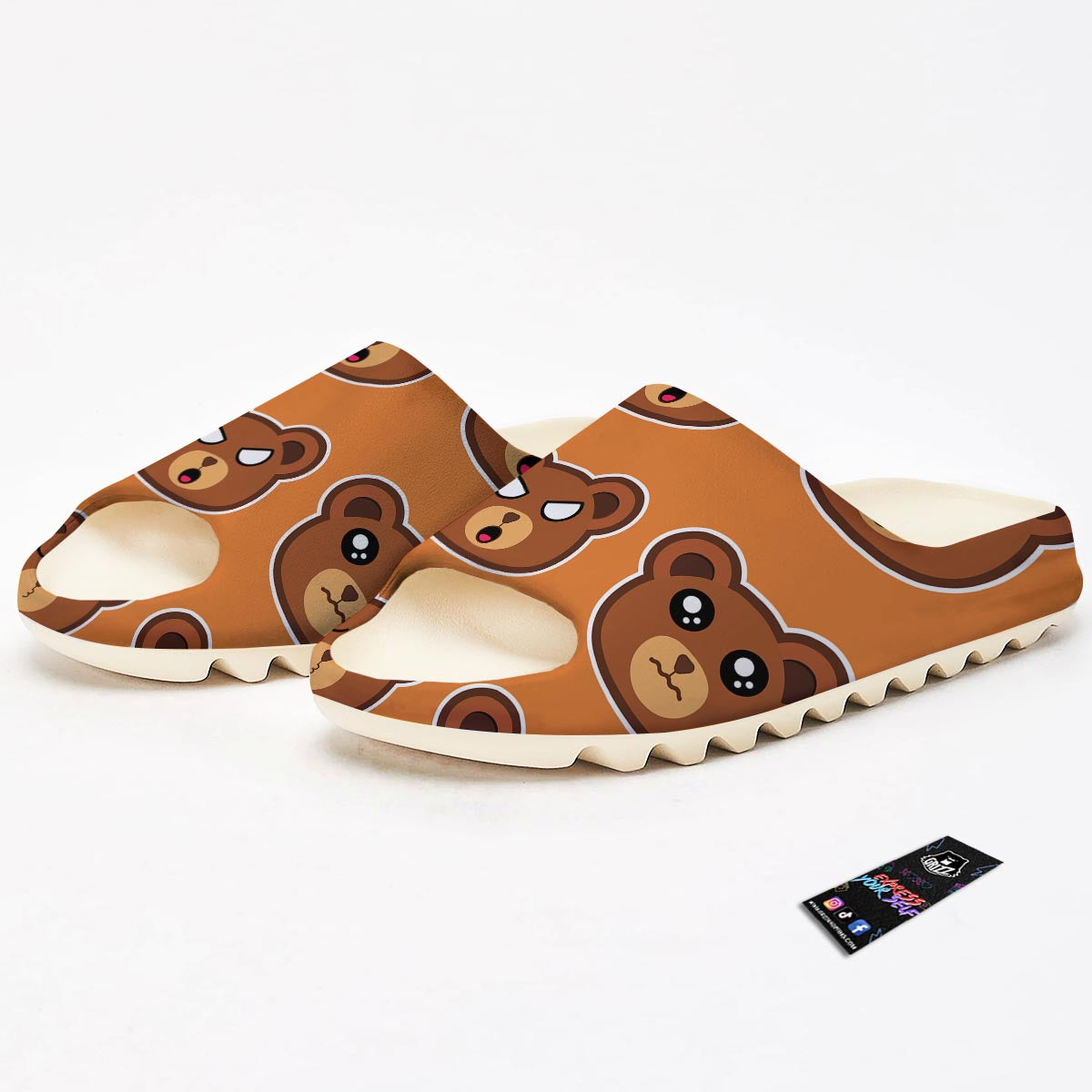 Emoji Teddy Bear Print Sandals-grizzshop