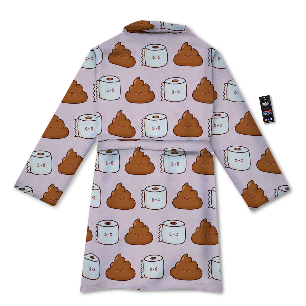 Emoticons Poop Print Pattern Bathrobe-grizzshop