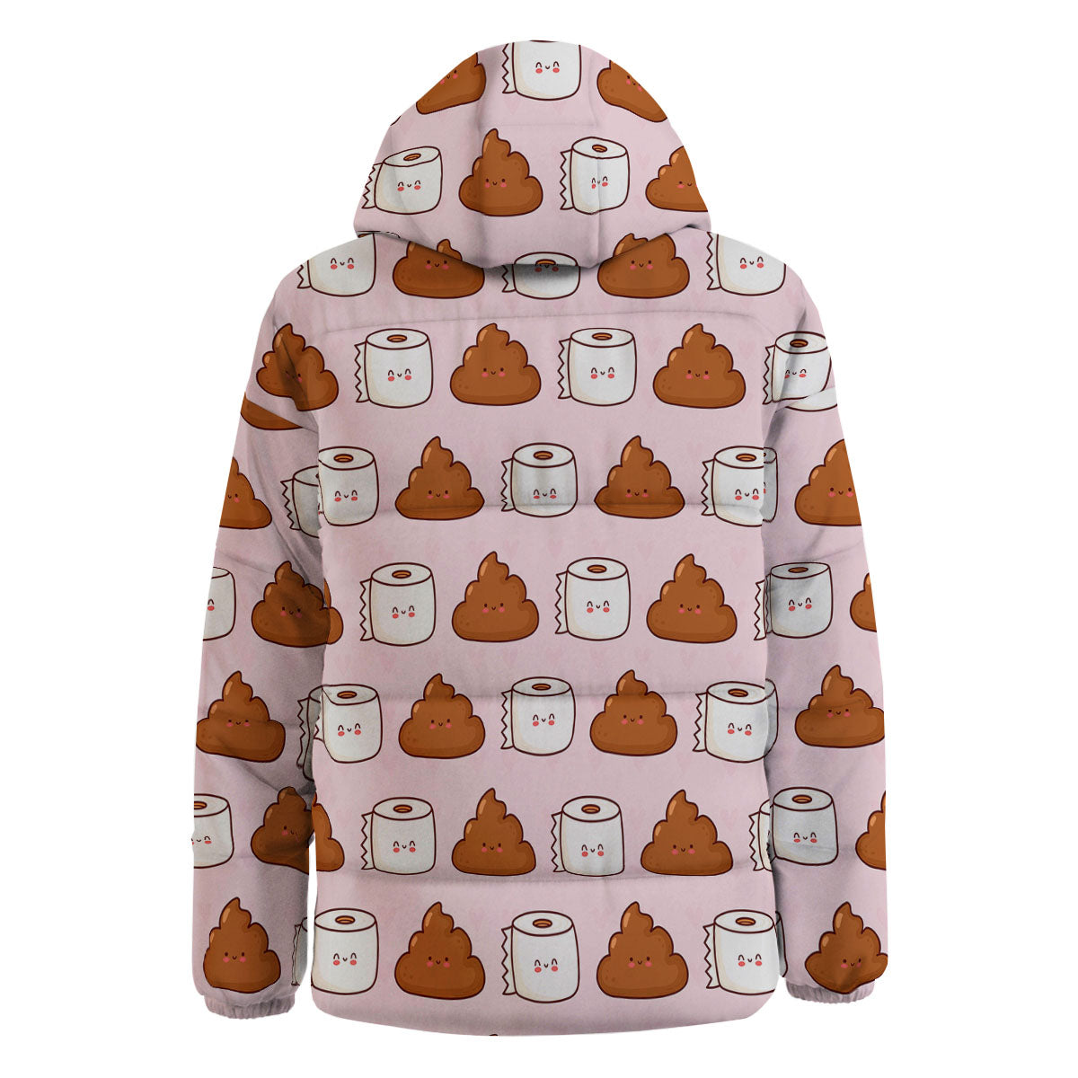 Emoticons Poop Print Pattern Down Jacket-grizzshop