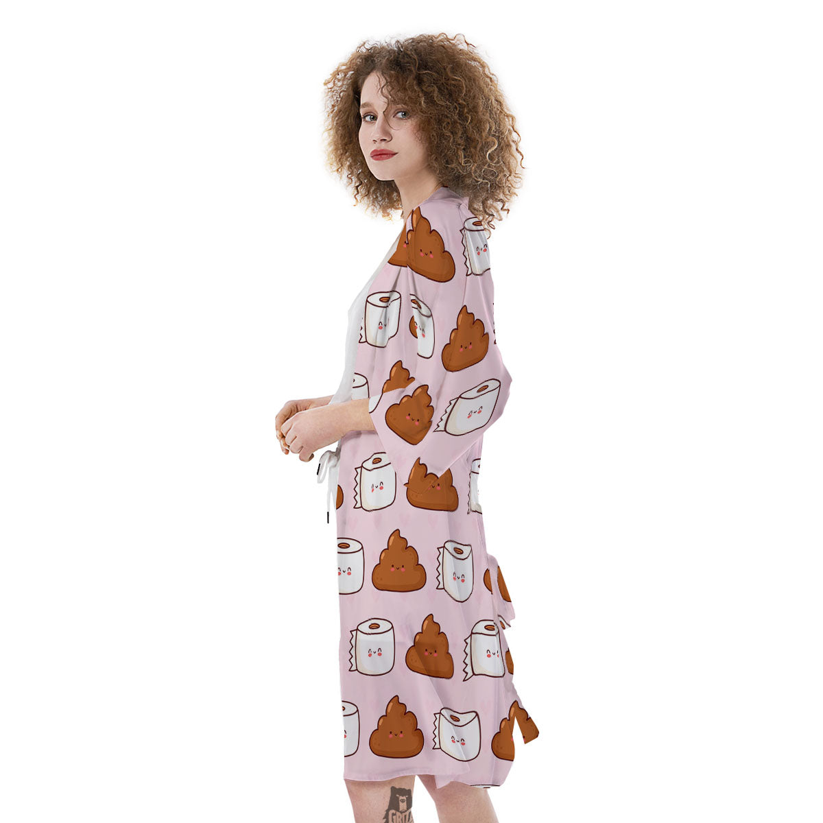 Emoticons Poop Print Pattern Kimono-grizzshop