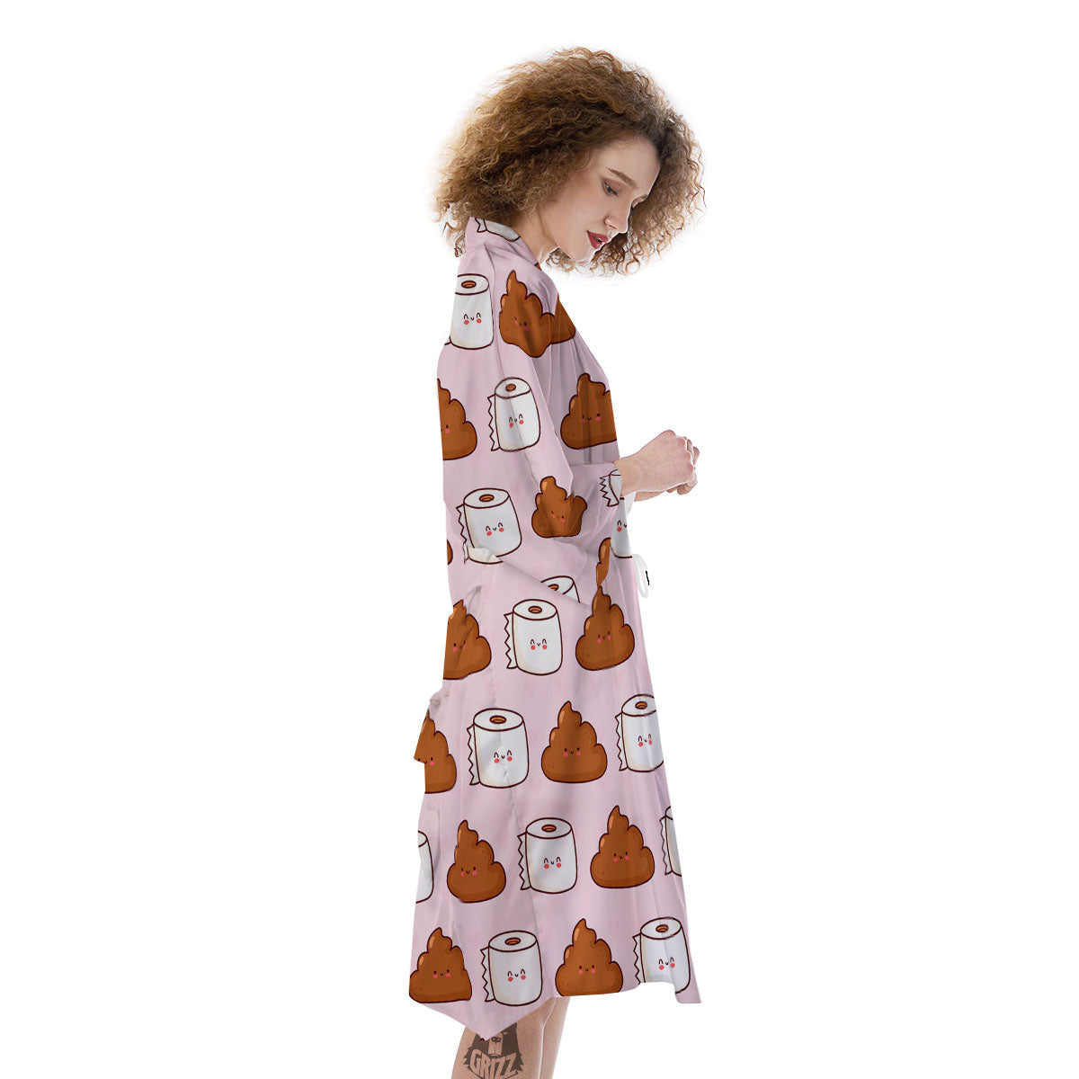 Emoticons Poop Print Pattern Kimono-grizzshop