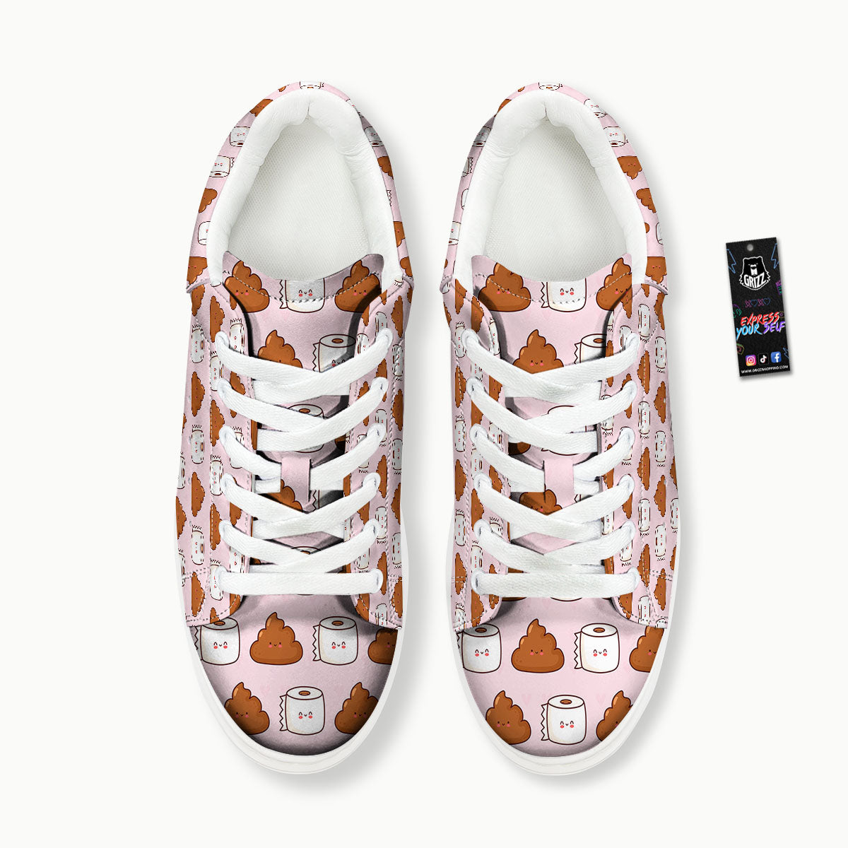 Emoticons Poop Print Pattern Platform Shoes-grizzshop