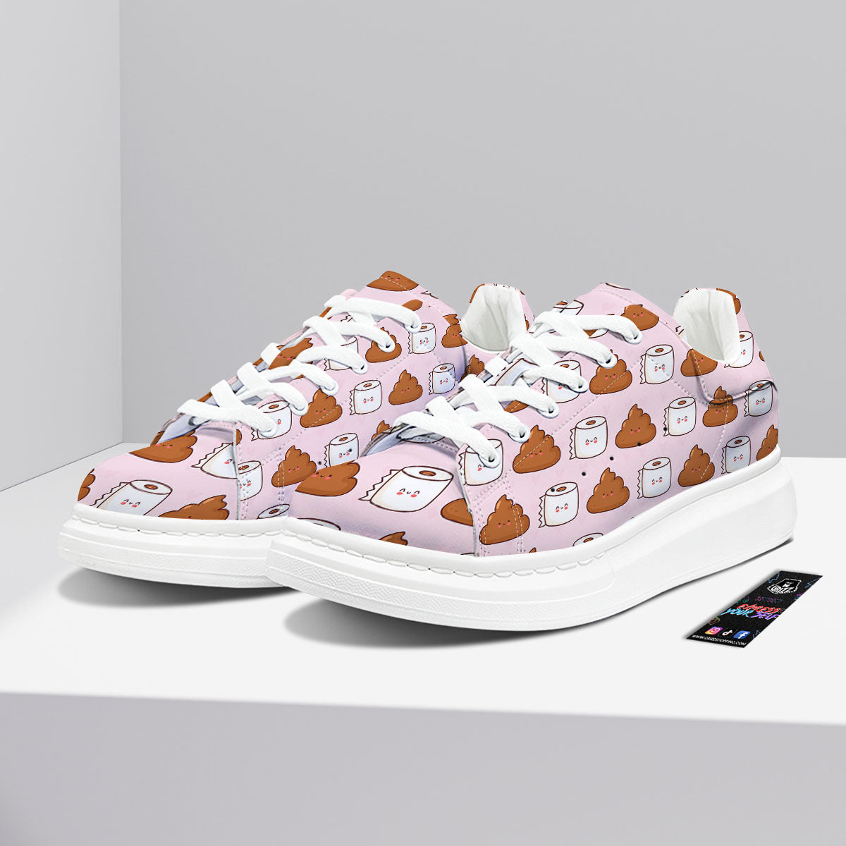 Emoticons Poop Print Pattern Platform Shoes-grizzshop