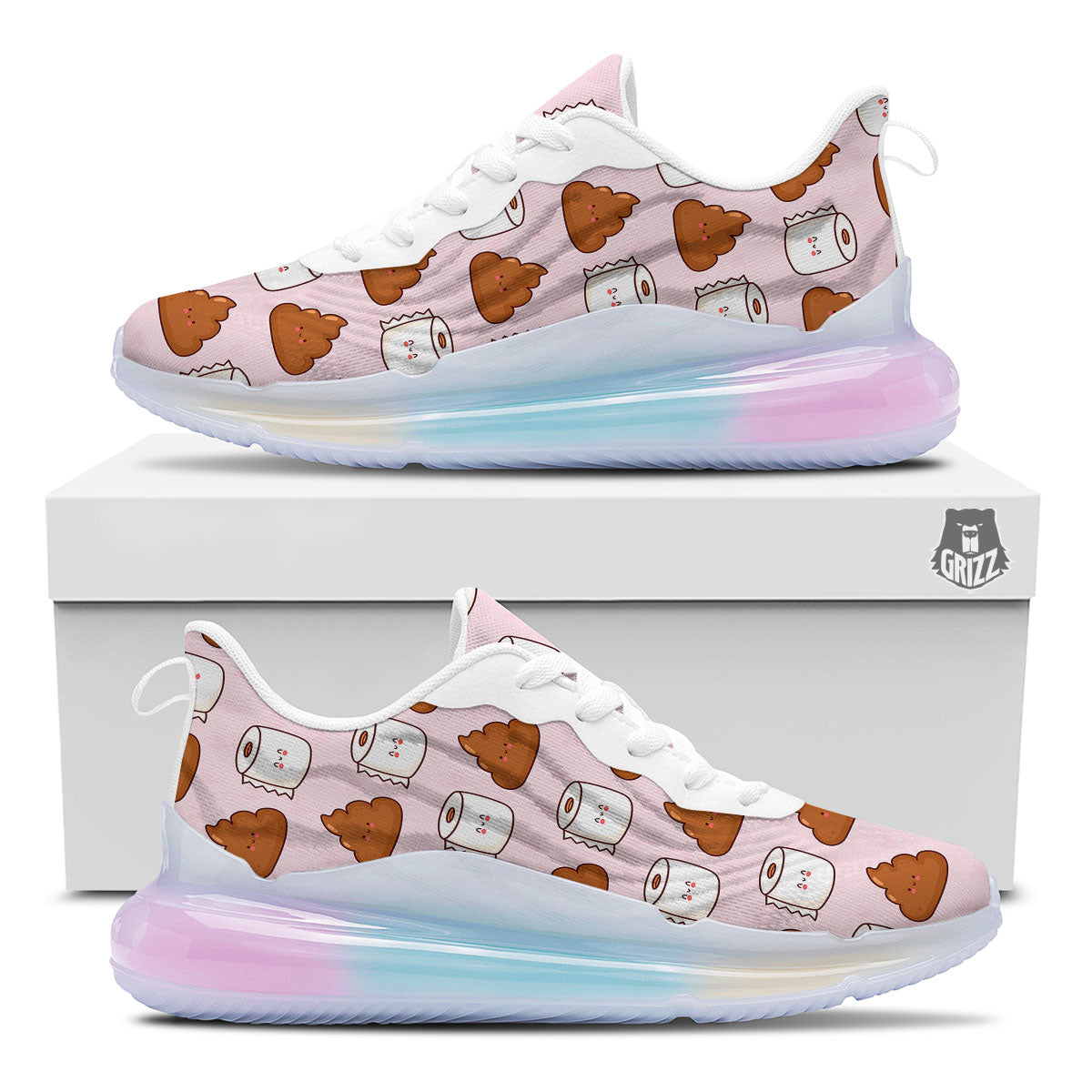 Emoticons Poop Print Pattern Running Sneakers-grizzshop