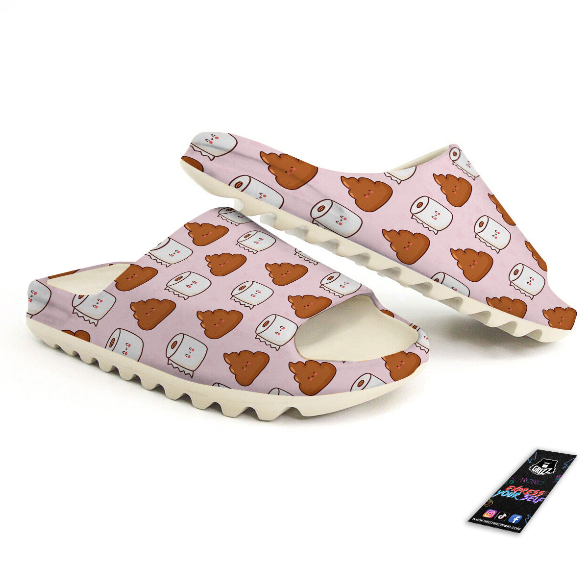 Emoticons Poop Print Pattern Sandals-grizzshop