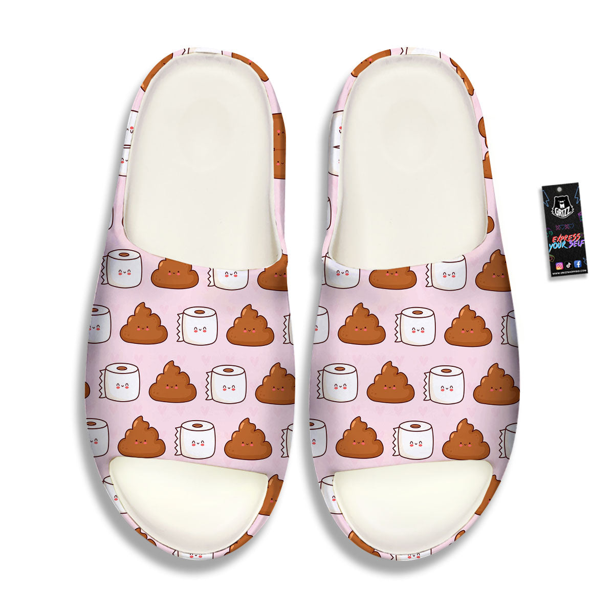 Emoticons Poop Print Pattern Sandals-grizzshop