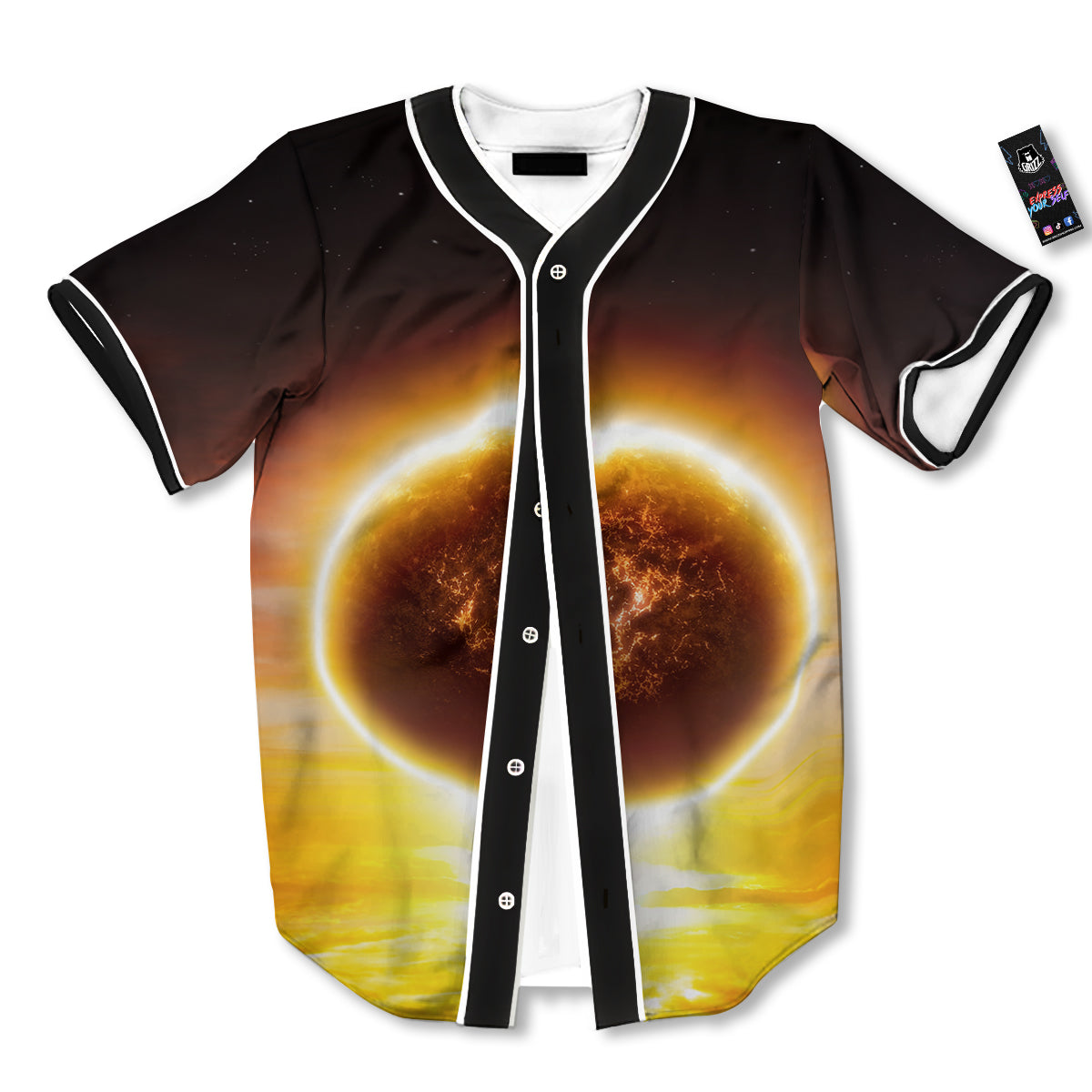 End Of The Planet Apocalyptic Print Baseball Jersey-grizzshop