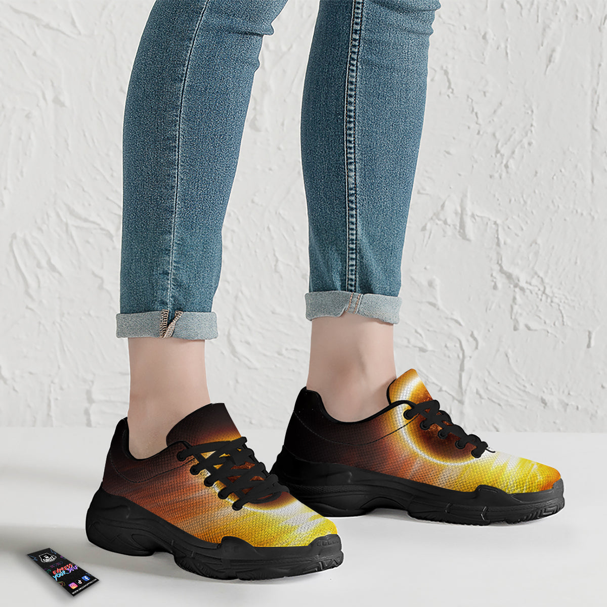 End Of The Planet Apocalyptic Print Black Chunky Shoes-grizzshop