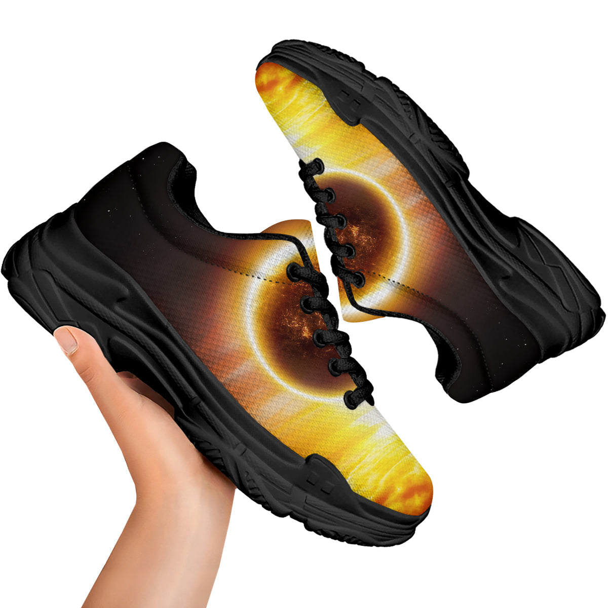 End Of The Planet Apocalyptic Print Black Chunky Shoes-grizzshop