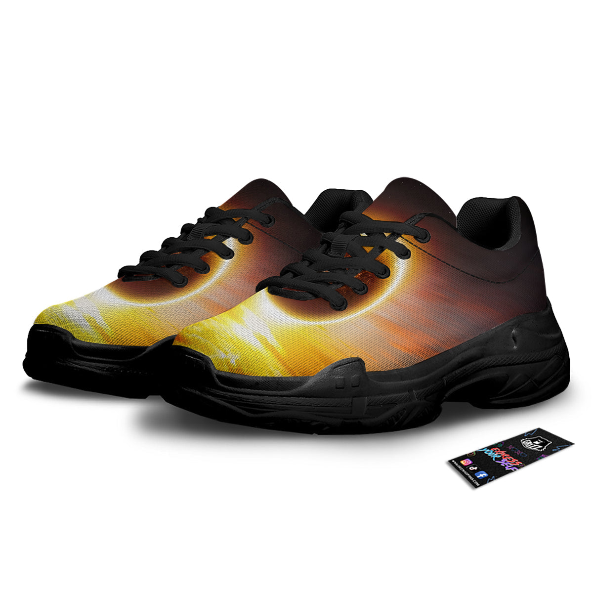 End Of The Planet Apocalyptic Print Black Chunky Shoes-grizzshop