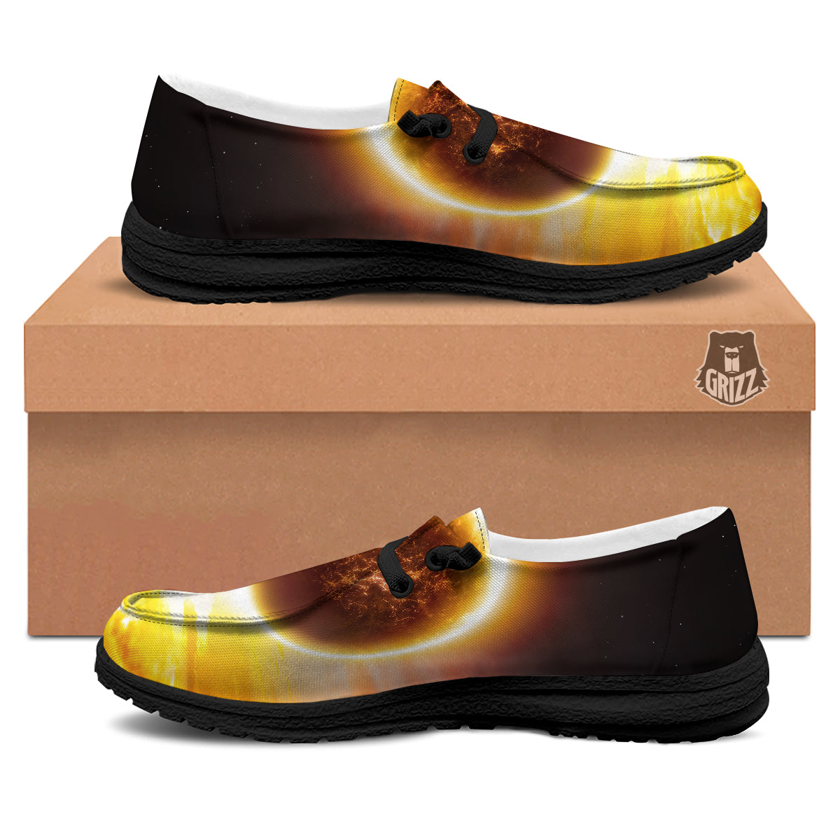 End Of The Planet Apocalyptic Print Black Loafers-grizzshop