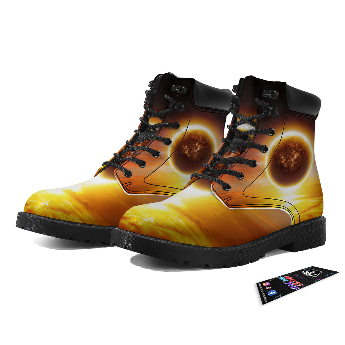 End Of The Planet Apocalyptic Print Boots-grizzshop