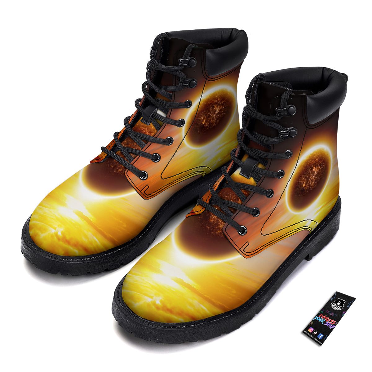 End Of The Planet Apocalyptic Print Boots-grizzshop