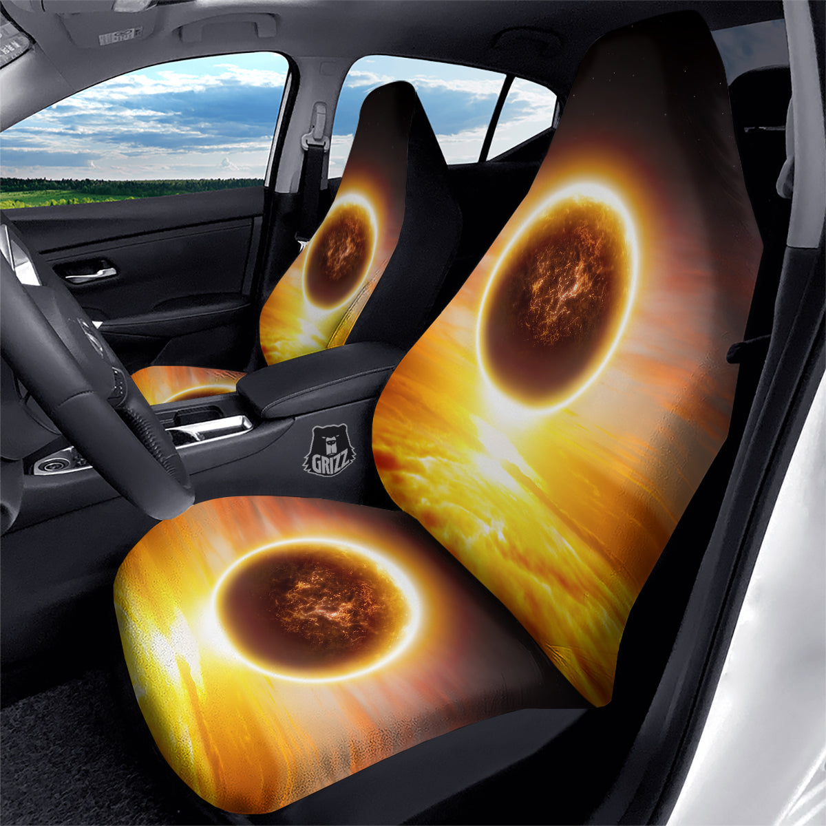 End Of The Planet Apocalyptic Print Car Seat Covers-grizzshop