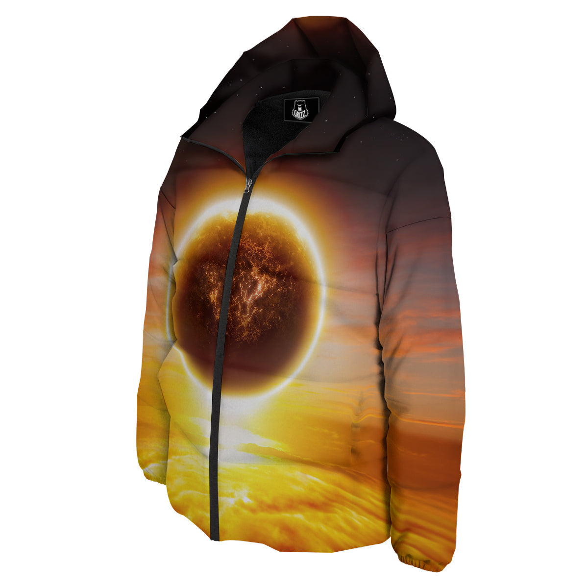 End Of The Planet Apocalyptic Print Down Jacket-grizzshop