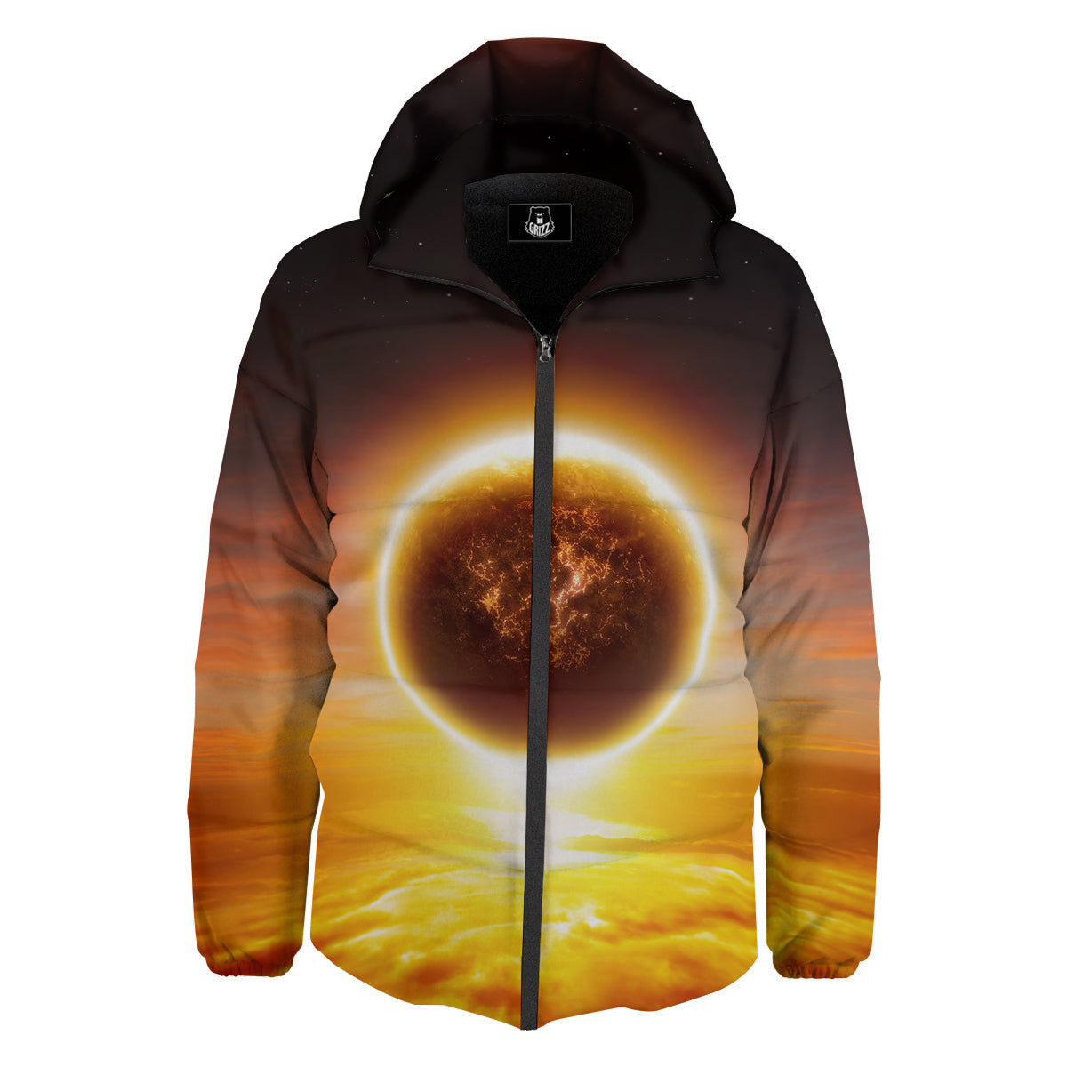 End Of The Planet Apocalyptic Print Down Jacket-grizzshop