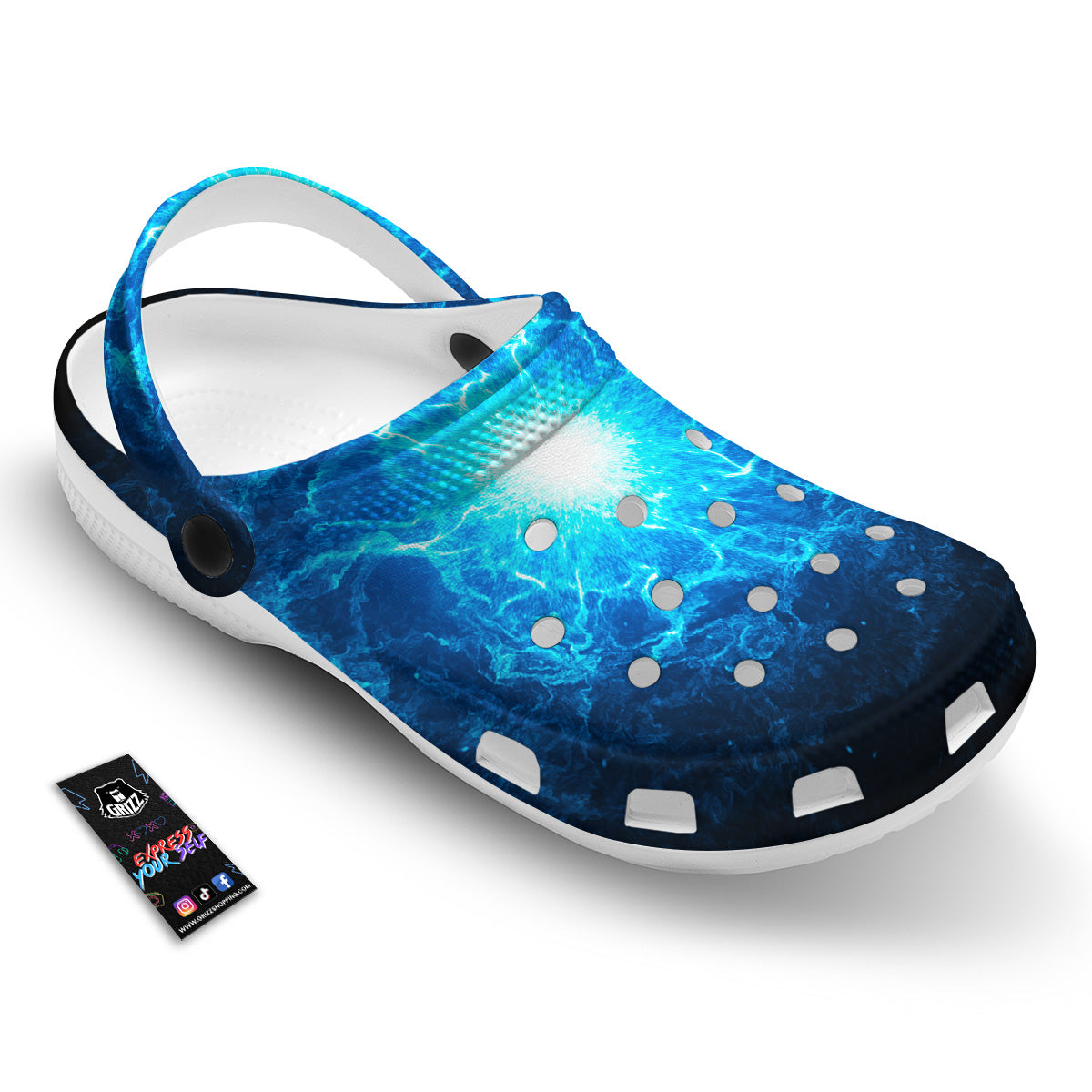 Energy Blue Plasma Print Clog-grizzshop