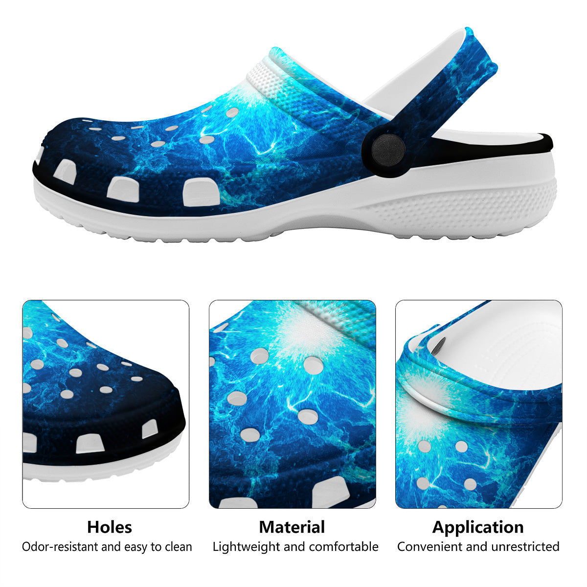 Energy Blue Plasma Print Clog-grizzshop